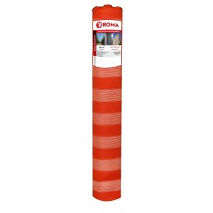 Tela Tapume 1,2 x 50m Laranja Branco Roma
