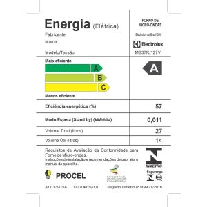 Micro-ondas 27L MS37R Prata Electrolux