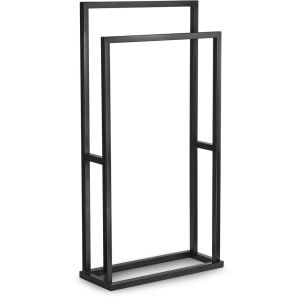 Porta Toalha Iron Piso 45x20 Preto Fosco Venturi