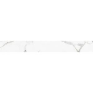 Rodapé Calacata Retificado Acetinado 10x83 Branco Málaga