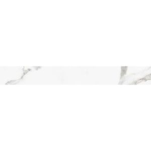 Rodapé Calacata Retificado Polido 10x82 Branco Málaga