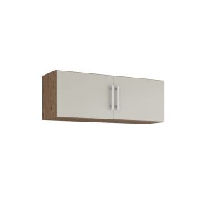 Armário Aéreo Flex para Cozinha 1,14 Amêndoa e Branco MGM Gabinetes