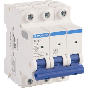 Minidisjuntor TDJ3 50A Tripolar Branco Tramontina