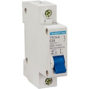 Disjuntor Tdj3 Unipolar 25 Amperes Branco Tramontina