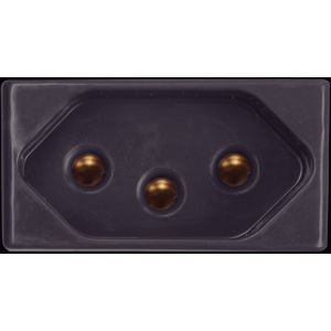 Modulo Liz Grafite Tomada 2 Pinos + Terra 20 Amperes  250 Volts Preto Tramontina