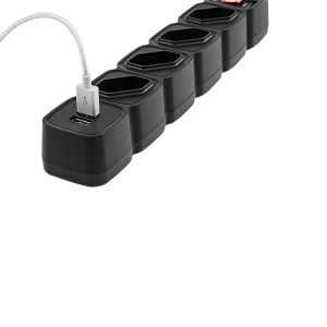 Protetor Eletrônico com 4 Tomadas e 2 USB EPE 204 USB Preto Intelbras