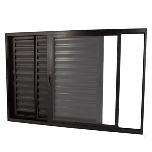Janela Black de Correr Veneziana 3 Folhas 1,20x1,20 Branca Crv