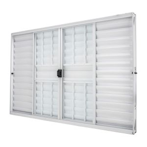 Janela de Correr de Vidro com grade 6 Folhas 2 Fixas 120x100 Branco CRV