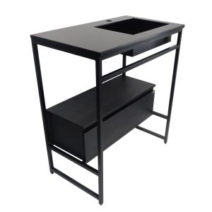 Balcão Iron Ferro Com Cuba 94 Preto Fosco Venturi