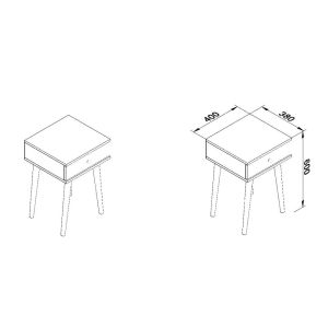 Mesa Lateral Multiuso 1 Gaveta 40x60x38 Rústico Movelbento