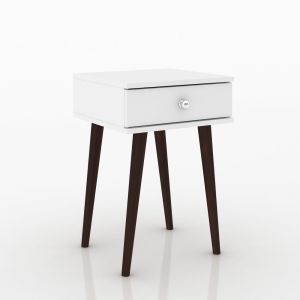 Mesa Lateral Multiuso 1 Gaveta 40x60x38 Branca Movelbento