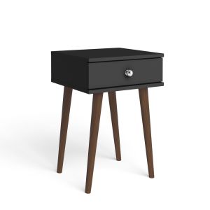 Mesa Lateral Multiuso Rustico 1 Gaveta MDP 40x60x38 Preto Movelbento