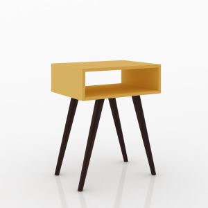 Mesa Lateral Multiuso MDP 46,5x60x35 Amarela Movelbento