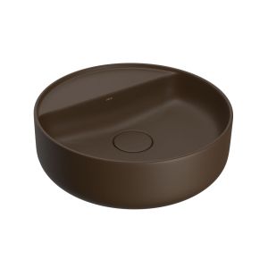 Cuba para Banheiro de Apoio Redonda com Mesa Slim 40cm Marrom Fosco L.12040.M.22 Deca