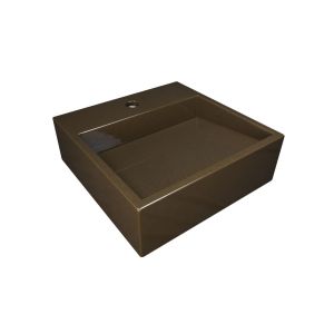 Cuba para Banheiro de Apoio Jade 40x40cm Marrom Fosco Venturi