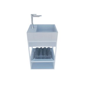 Balcão Iron Steel Wood 40cm Branco Fosco Venturi
