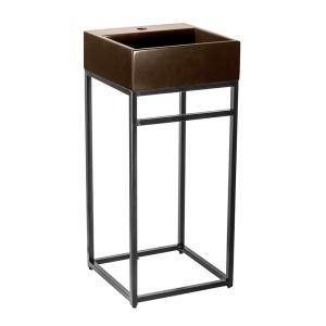 Gabinete para Banheiro com Cuba Iron Marrom Fosco 40x40 Venturi