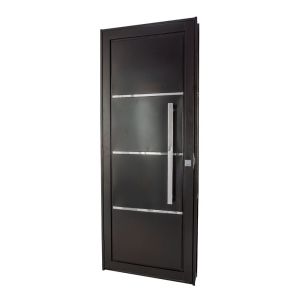 Porta Pivotante Social R120 Direito com Friso 215x100 Preto CRV