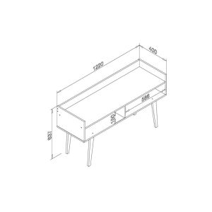 Aparador Rack 2 Nichos 122x64x40 Off White Movelbento