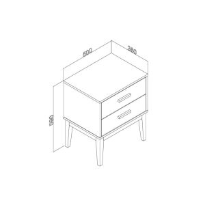 Criado Mudo Mesa de Cabeceira com Gaveta 50x59x38 Branca Movelbento