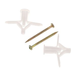 Bucha Para Drywall Com Parafuso para Painel 50 Peças 15mm Branco Bemfixa