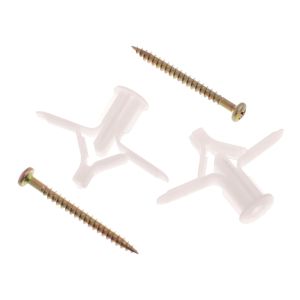 Bucha Para Drywall Com Parafuso para Painel 2 Peças 15mm Branco Bemfixa