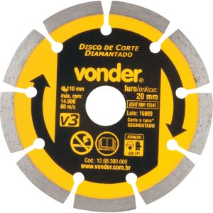 Disco Diamantado Segmentado V3 110mm Vonder