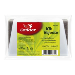 Espátula Plástica e Kit para Rejunte Cinza Condor