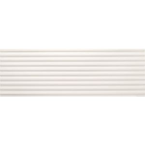 Revestimento de Parede Branco Decorado Ripado Retificado Natural Classe A 30x90cm Portobello