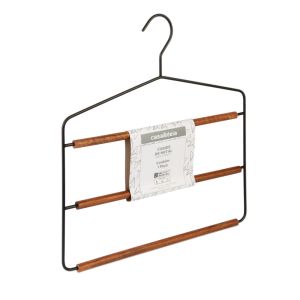 Cabide de Metal 1 Peça Triplo Preto Casa&Ideia