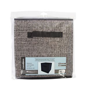 Organizador Multiuso de Tecido 27x27x27cm Cinza Casa&Ideia