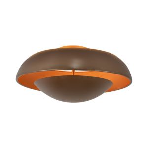 Plafon Ergo Redondo de Alumínio E27 400mm 2 Lâmpada Dourado Blumenau