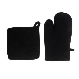 Kit Pega Panela e Luva 2 Peças Preto Casa&Ideia