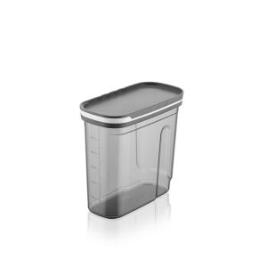 Pote de Plástico 1,8 litros Dupla Abertura Cinza Casa&Ideia