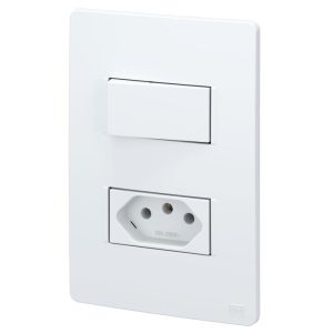 Conjunto 2 Seção 1S Tomada 2P+T 10A Esatta Branco 250V Weg