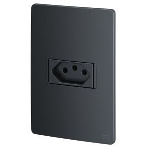 Conjunto 1 Seção Tomada 2P+T 10A Esatta Grafite Escuro 250V Weg
