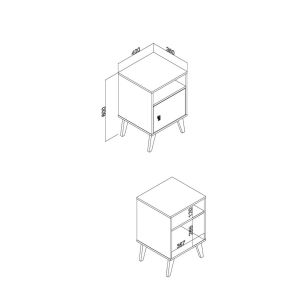 Criado Mudo Multiuso 40x60x38 Branco Móvel Bento