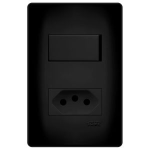 Conjunto 2 Seções 1S-1 Tomada 2P+T Habitat Vertical 20A Fame