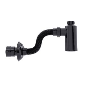 Sifão Universal para Lavatório e Pia com Copo 55mm Preto Blukit