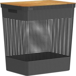 Cesto para Roupa 49L 455 CG PTF Preta Martiplast