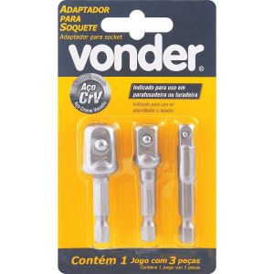 Jogo de Adaptador para Soquete 1/4 3/8 1/2 3 Peças Vonder