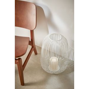 Adorno Lanterna Branca Metal 45x32cm Branca Mart Collection