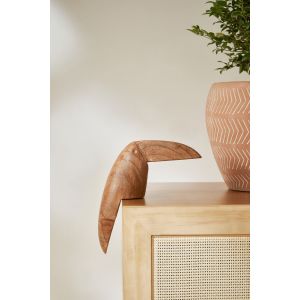 Adorno Tucano Poliresina 21,5x6,5x15cm Marrom Mart Collection