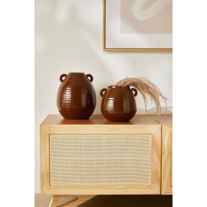 Vaso Cerâmica 25x21cm Marrom Mart Collection