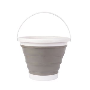 Balde Retrátil de Silicone 10L 32X34,8X24,3cm Cinza Casa&Ideia