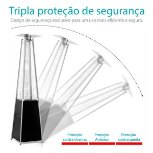 Aquecedor de Ambiente Externo Warm Machine a Gás 1,80m Marrom Fascino