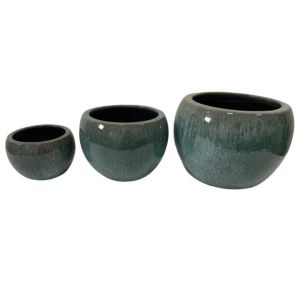 Cachepô Cerâmico Jade Ovo N1 Verde Jade Fascino