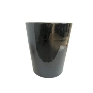 Cachepô Cerâmico Cilindro Liso N1 Preto Fascino