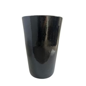 Cachepô Cerâmico Cilindro Liso N2 Preto Fascino