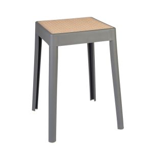 Banqueta Color Palha Natural e Cinza Diagonal